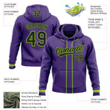 Custom Stitched Purple Black-Neon Green Baseball Pullover Sweatshirt Hoodie