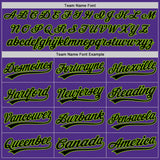 Custom Stitched Purple Black-Neon Green Baseball Pullover Sweatshirt Hoodie