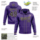 Custom Stitched Purple Black-Cream Baseball Pullover Sweatshirt Hoodie
