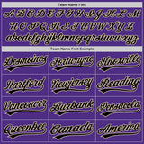 Custom Stitched Purple Black-Cream Baseball Pullover Sweatshirt Hoodie