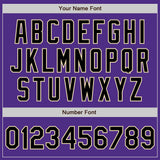 Custom Stitched Purple Black-Cream Baseball Pullover Sweatshirt Hoodie