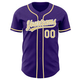 Custom Purple Vegas Gold-White Authentic Baseball Jersey