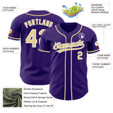 Custom Purple Vegas Gold-White Authentic Baseball Jersey