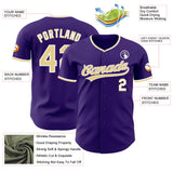 Custom Purple Vegas Gold-White Authentic Baseball Jersey