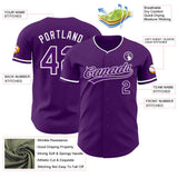 Custom Purple-White Authentic Baseball Jersey