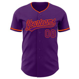 Custom Purple-Orange Authentic Baseball Jersey
