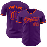 Custom Purple-Orange Authentic Baseball Jersey