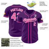 Custom Purple Pink-White Authentic Baseball Jersey