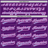 Custom Purple Light Blue-Pink Authentic Baseball Jersey