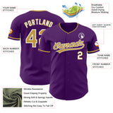Custom Purple Old Gold-White Authentic Baseball Jersey