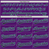 Custom Purple Black-Light Blue Authentic Baseball Jersey