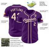 Custom Purple-Cream Authentic Baseball Jersey