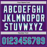 Custom Purple Teal-White Authentic Baseball Jersey