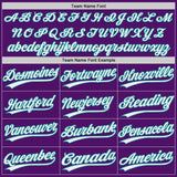 Custom Purple White-Teal Authentic Baseball Jersey