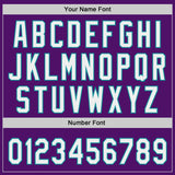 Custom Purple White-Teal Authentic Baseball Jersey