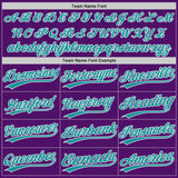 Custom Purple Teal-White Authentic Baseball Jersey