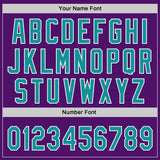 Custom Purple Teal-White Authentic Baseball Jersey
