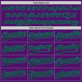 Custom Purple Black-Teal Authentic Baseball Jersey