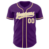 Custom Purple Vegas Gold-White Authentic Baseball Jersey