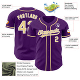 Custom Purple Vegas Gold-White Authentic Baseball Jersey