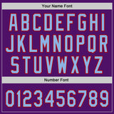 Custom Purple Light Blue-Red Authentic Baseball Jersey
