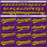 Custom Purple Black-Yellow Authentic Baseball Jersey