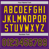 Custom Purple Black-Yellow Authentic Baseball Jersey