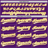Custom Purple White-Yellow Authentic Baseball Jersey
