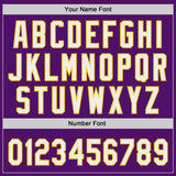 Custom Purple White-Yellow Authentic Baseball Jersey