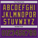 Custom Purple Black-Old Gold Authentic Baseball Jersey