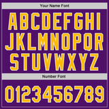 Custom Purple Gold Pinstripe-White Authentic Baseball Jersey