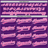 Custom Purple White Pinstripe-Pink Authentic Baseball Jersey