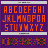 Custom Purple Black Pinstripe-Orange Authentic Baseball Jersey