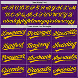 Custom Purple Black Pinstripe-Gold Authentic Baseball Jersey