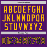 Custom Purple Black Pinstripe-Gold Authentic Baseball Jersey