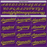 Custom Purple Black Pinstripe-Old Gold Authentic Baseball Jersey