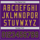 Custom Purple Black Pinstripe-Old Gold Authentic Baseball Jersey