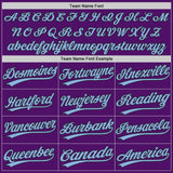 Custom Purple Black Pinstripe-Light Blue Authentic Baseball Jersey