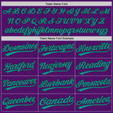Custom Purple Black Pinstripe-Teal Authentic Baseball Jersey