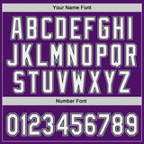 Custom Purple Black Pinstripe White-Gray Authentic Baseball Jersey
