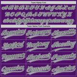 Custom Purple Black Pinstripe White-Gray Authentic Baseball Jersey