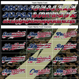 Custom Camo USA Flag Red Blue Black-White Patriotic Stars & Stripes Raglan Sleeves Authentic Baseball Jersey