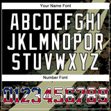 Custom Camo USA Flag Red Blue Black-White Patriotic Stars & Stripes Raglan Sleeves Authentic Baseball Jersey