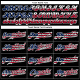Custom Black USA Flag Red-White Patriotic Camo Raglan Sleeves Authentic Baseball Jersey