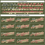 Custom Olive Vintage USA Flag Black Camo-Cream Patriotic Stars Raglan Sleeves Authentic Baseball Jersey