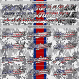 Custom Camo USA Flag Red Blue Black-White Patriotic Pixel Camouflage Stars & Stripes Raglan Sleeves Authentic Baseball Jersey