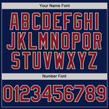 Custom Navy Crimson-Cream Star Raglan Sleeves Authentic Baseball Jersey