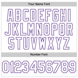 Custom White Purple Star Raglan Sleeves Authentic Baseball Jersey