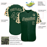 Custom Green Cream Star Raglan Sleeves Authentic Baseball Jersey