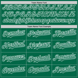 Custom Green White-Old Gold Star Raglan Sleeves Authentic Baseball Jersey